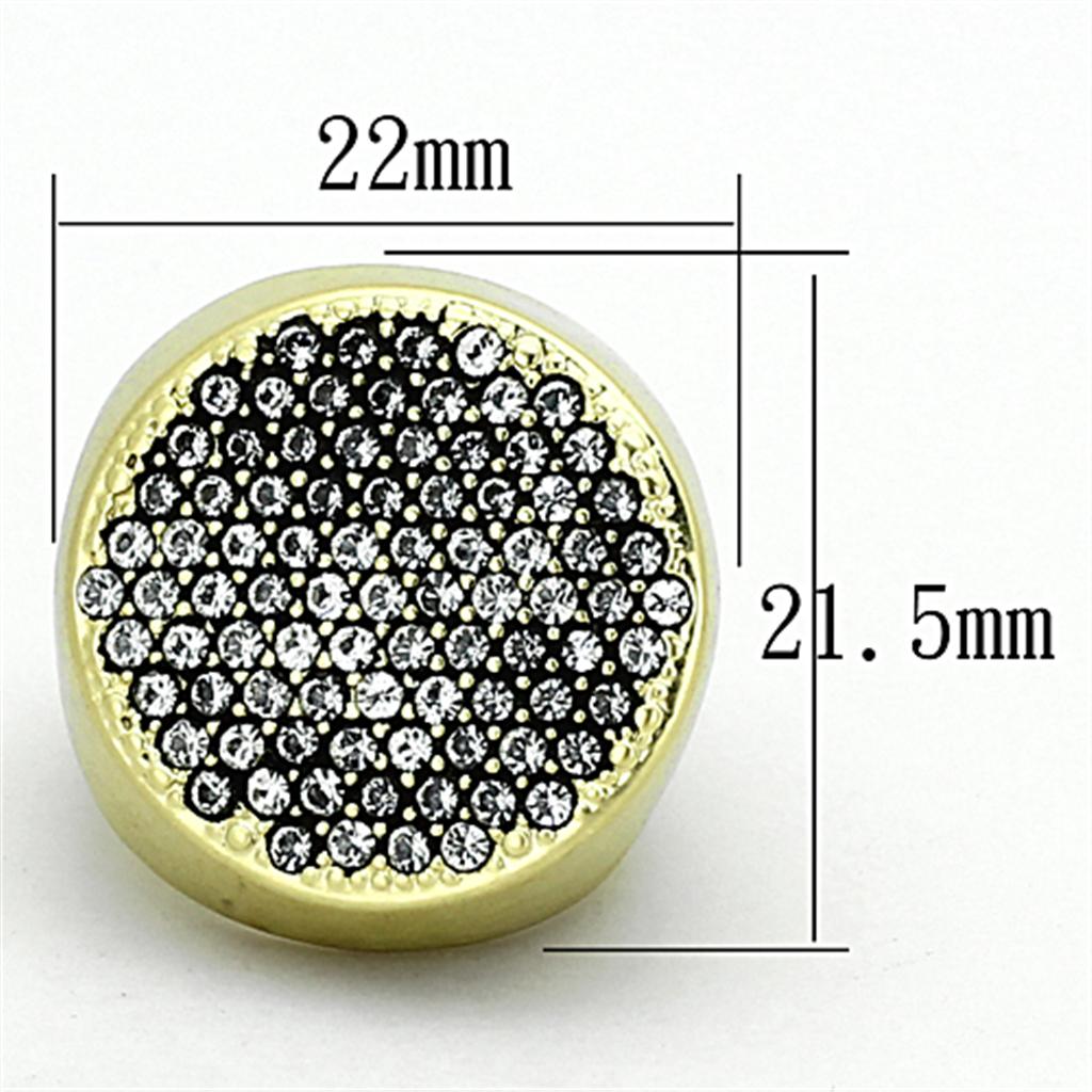 LOA889 - Matte Gold Brass Ring with Top Grade Crystal  in Clear-1