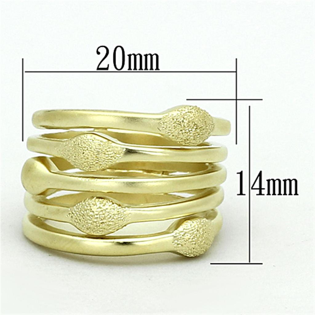 LOA898 - Matte Gold Brass Ring with No Stone-1