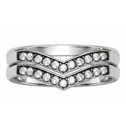 LOATK2297- High polished (no plating) Stainless Steel Ring with CZ in Clear-0