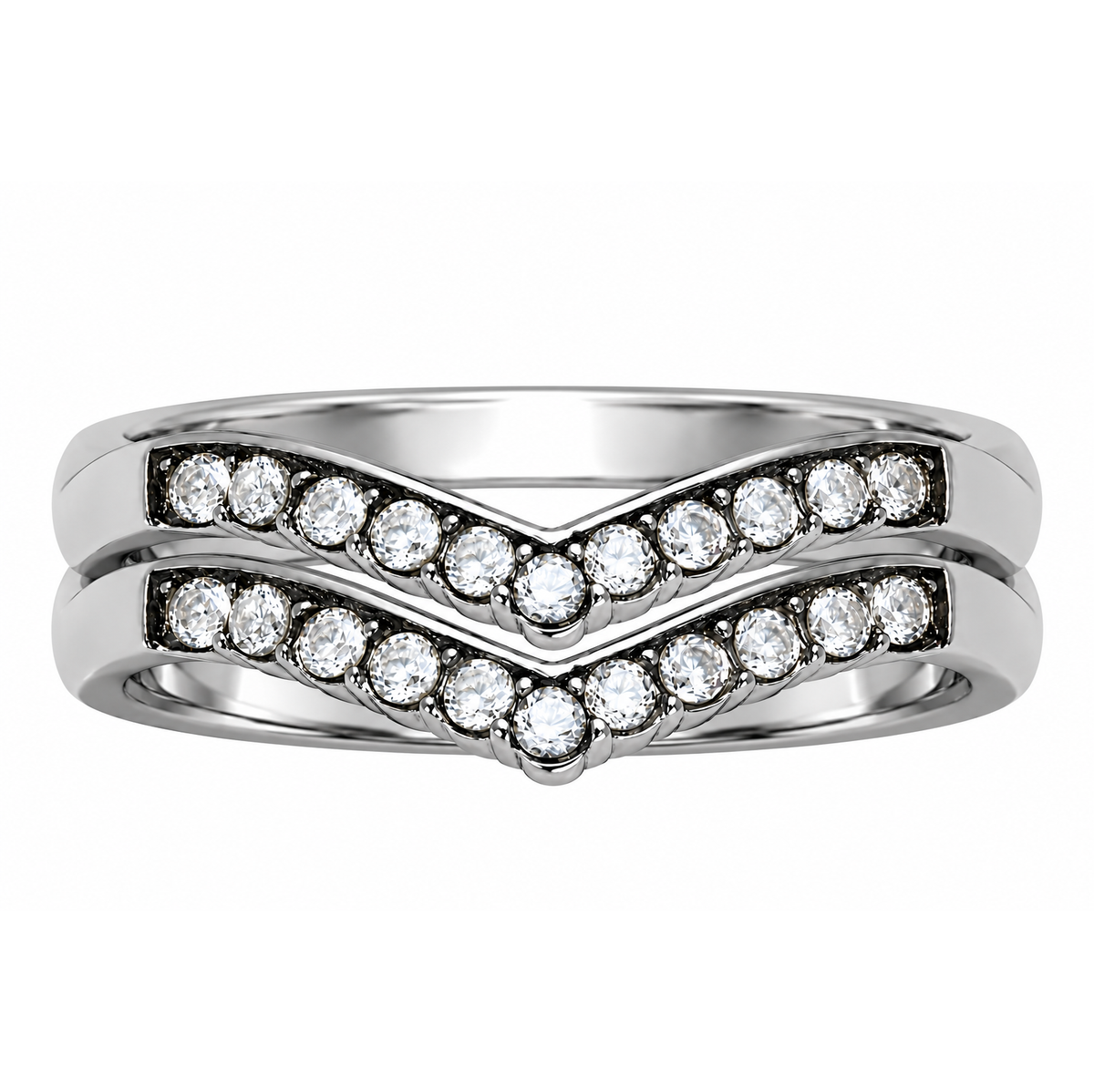 LOATK2297- High polished (no plating) Stainless Steel Ring with CZ in Clear-4
