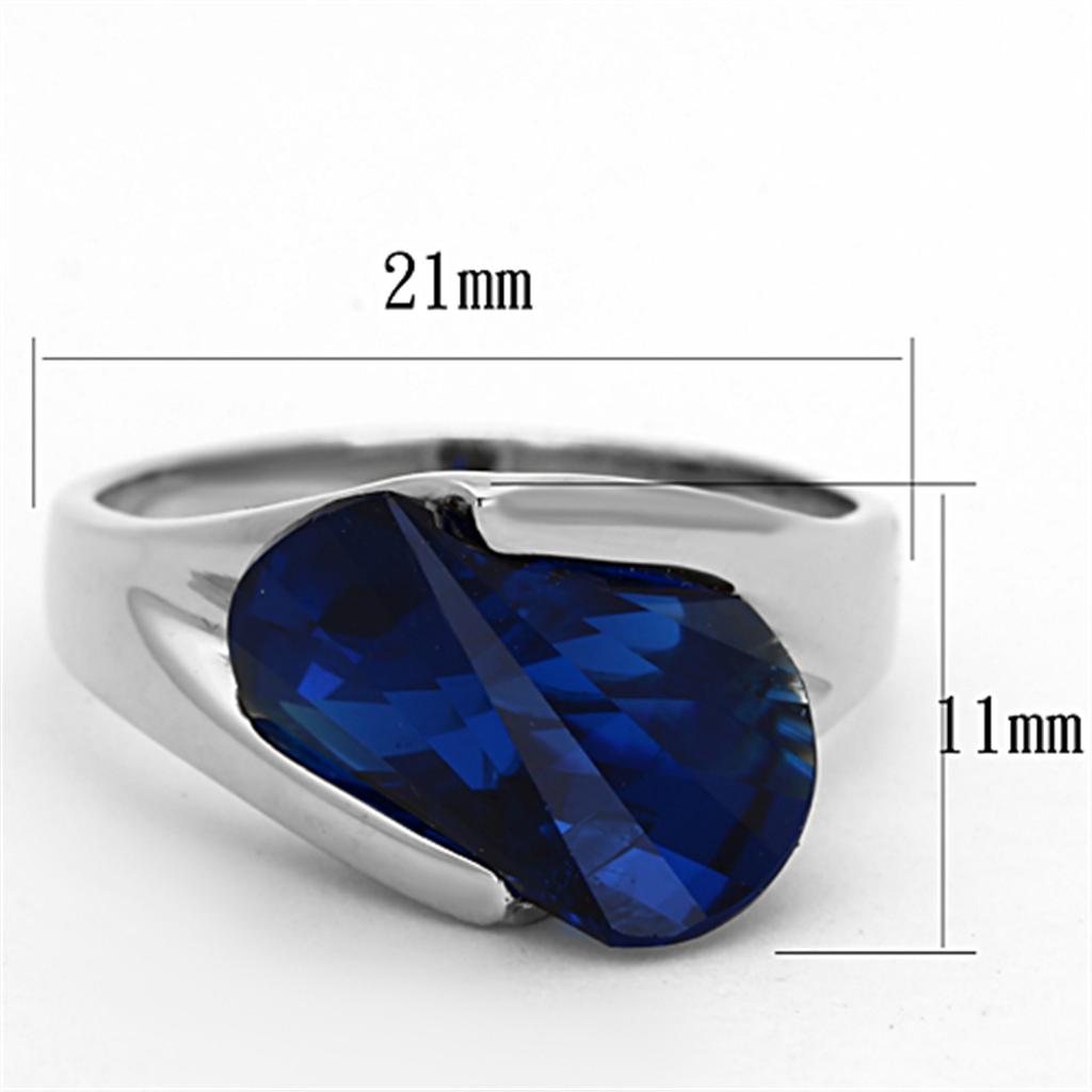 LOS642 - Silver 925 Sterling Silver Ring with Synthetic Synthetic Glass in Montana-1