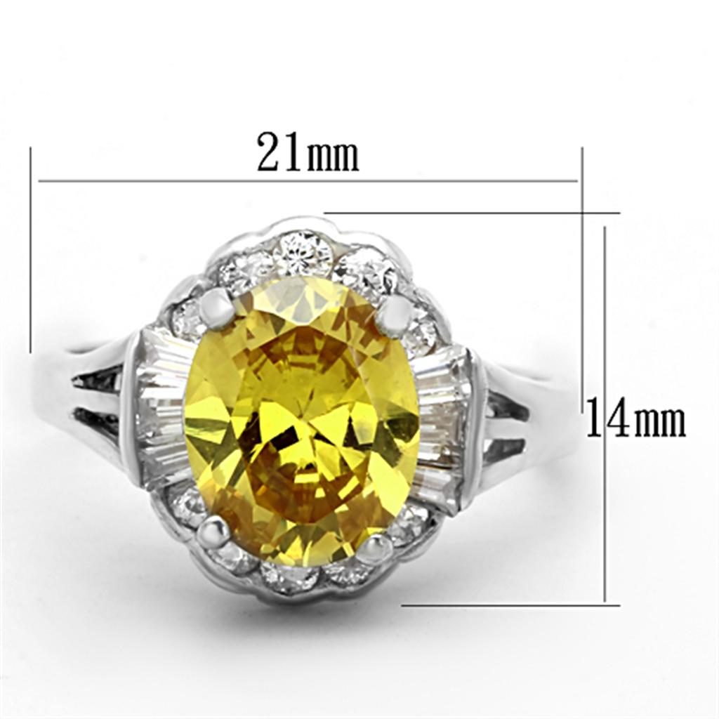 LOS659 - Silver 925 Sterling Silver Ring with AAA Grade CZ  in Topaz-1