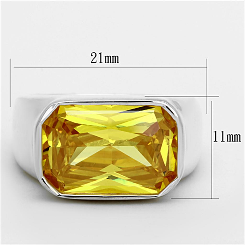 LOS674 - Silver 925 Sterling Silver Ring with AAA Grade CZ  in Topaz-1