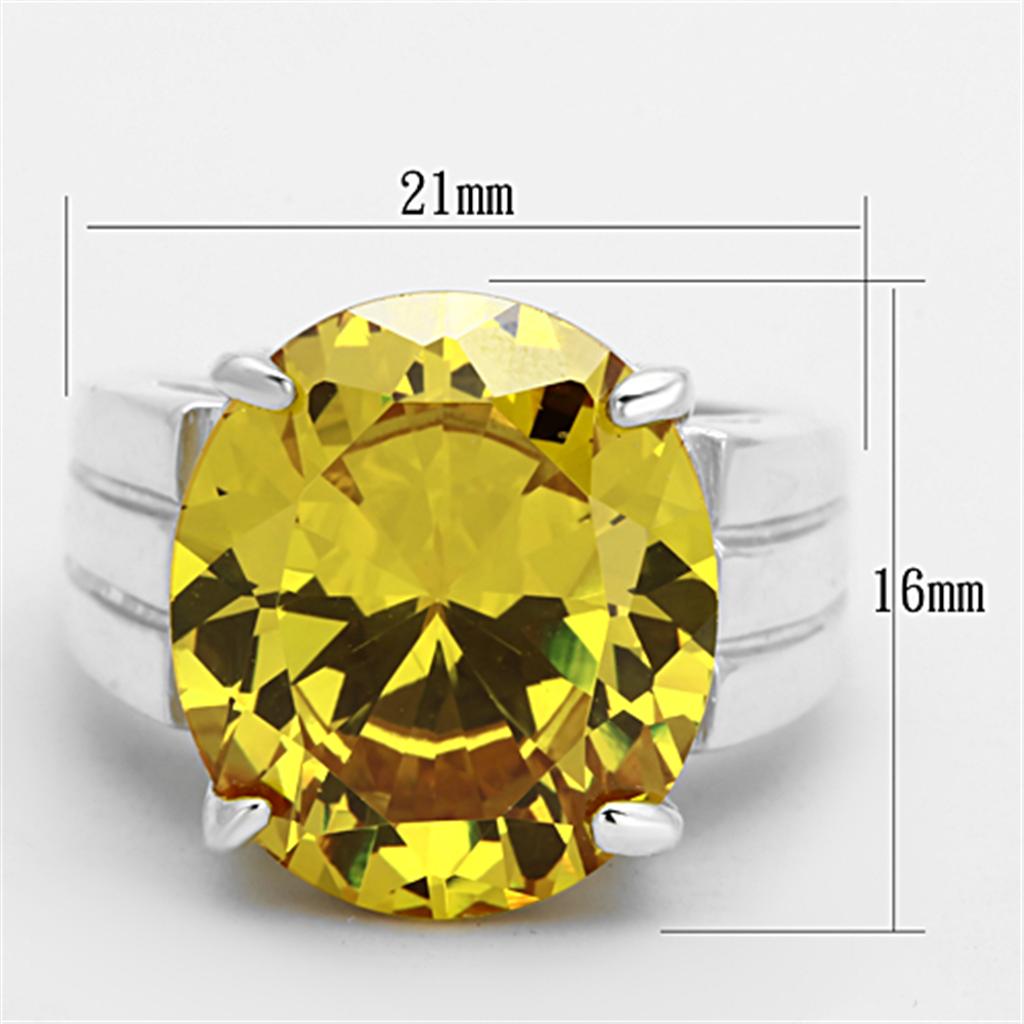LOS677 - Silver 925 Sterling Silver Ring with AAA Grade CZ  in Topaz-1