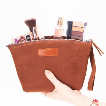 Avondale Premium Leather Dopp Kit - Travel Makeup Bag for Men & Women-0