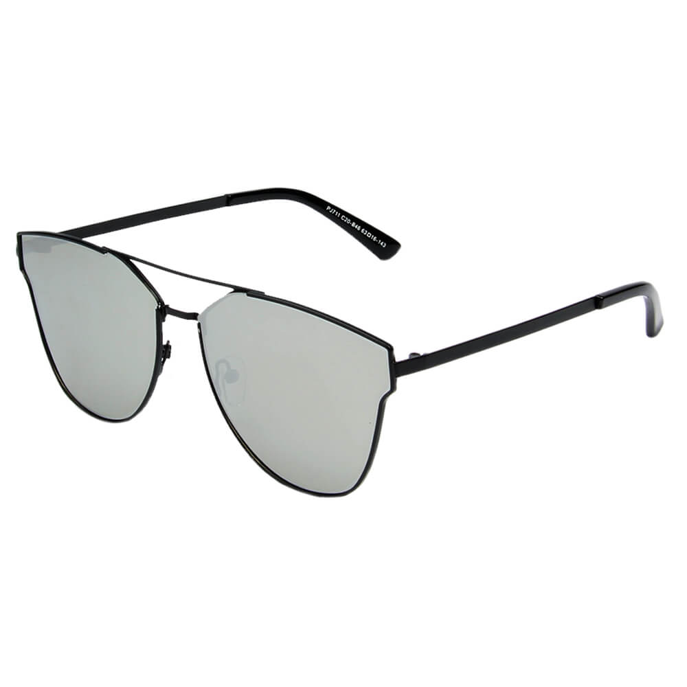 MULA | Women Polarized Horn Rim Round Cat Eye Sunglasses-4