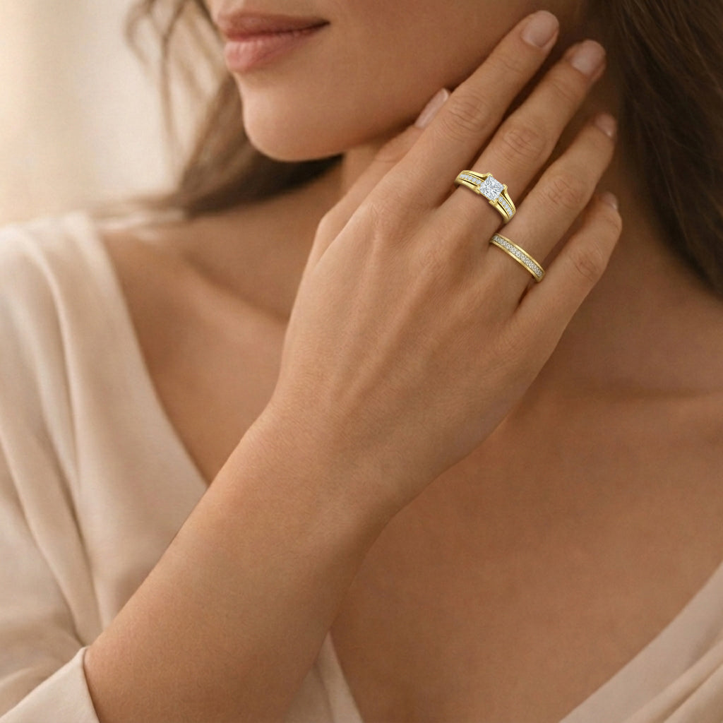 TK0W384 - IP Gold(Ion Plating) Stainless Steel Ring with AAA Grade CZ  in Clear-4