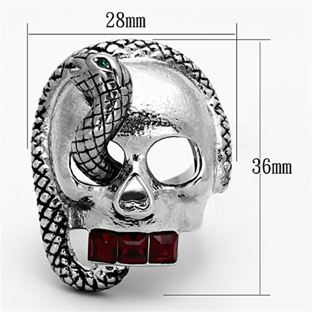 TK1038 - High polished (no plating) Stainless Steel Ring with Top Grade Crystal  in Multi Color-1