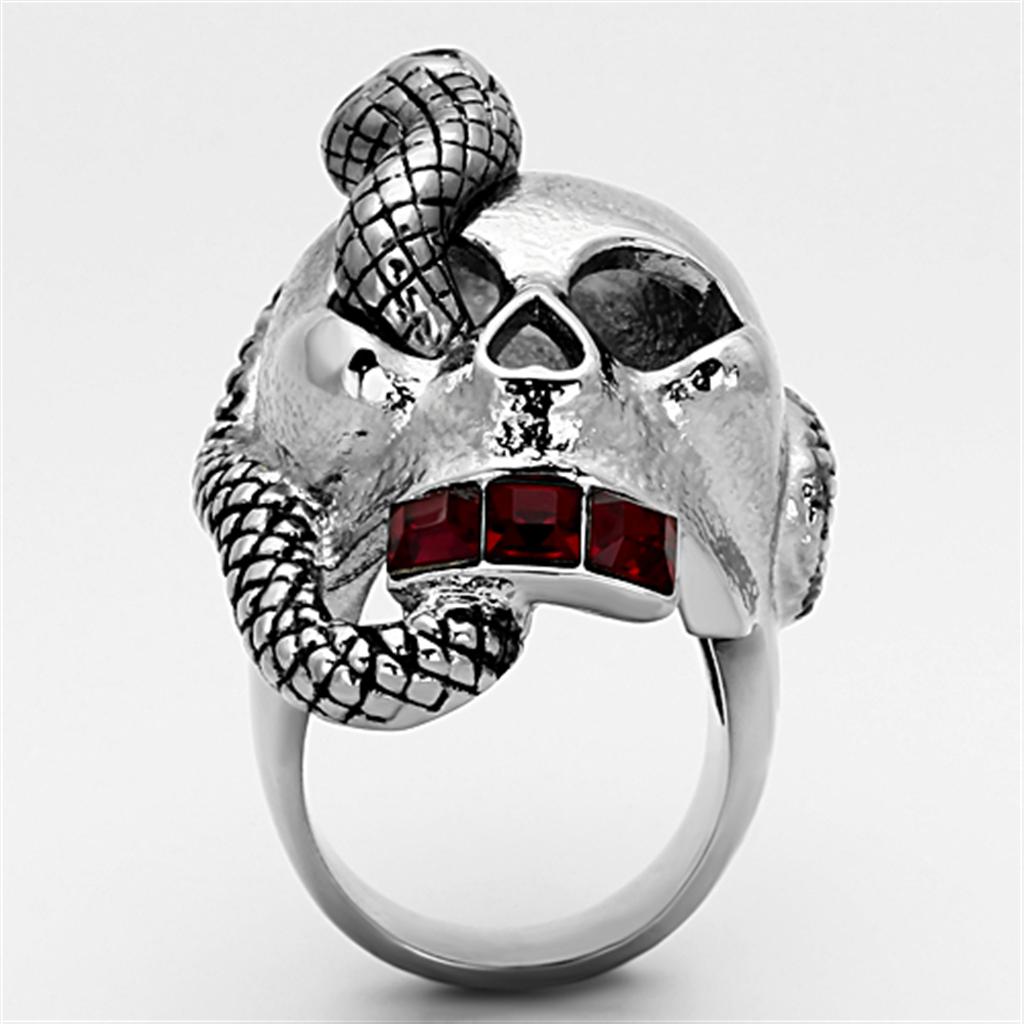 TK1038 - High polished (no plating) Stainless Steel Ring with Top Grade Crystal  in Multi Color-2