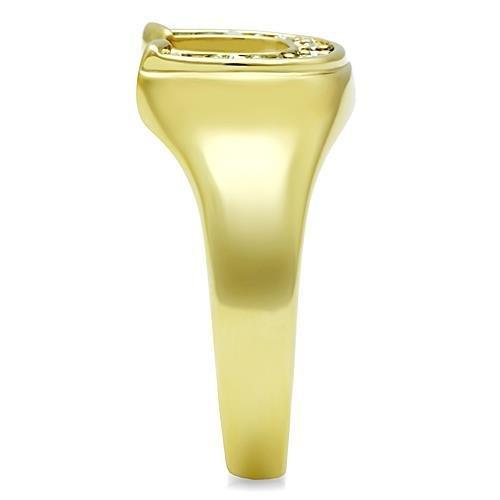 TK10616G - IP Gold(Ion Plating) Stainless Steel Ring with Top Grade Crystal  in Clear-3