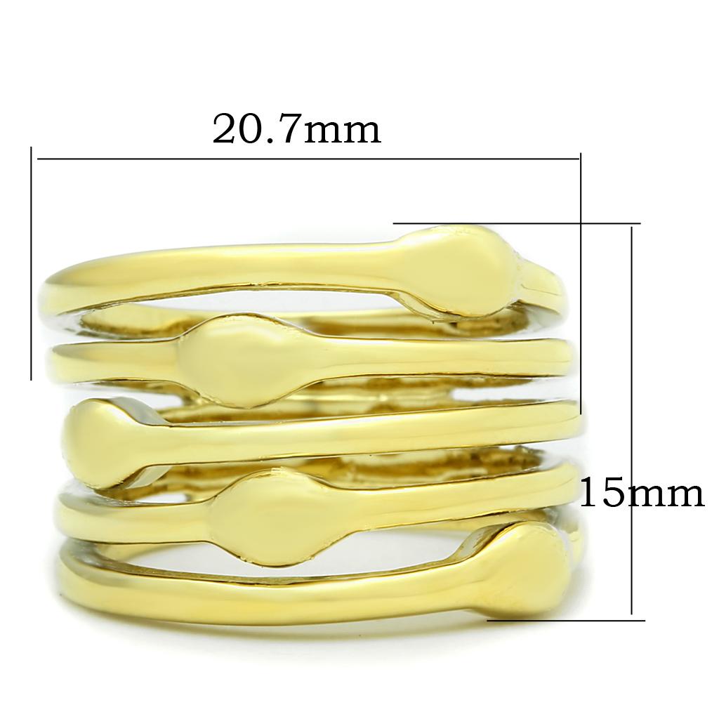 TK106G - IP Gold(Ion Plating) Stainless Steel Ring with No Stone-1