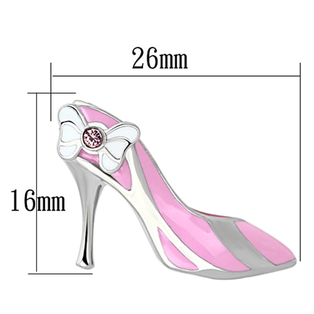 TK1129 - High polished (no plating) Stainless Steel Earrings with Top Grade Crystal  in Rose-1