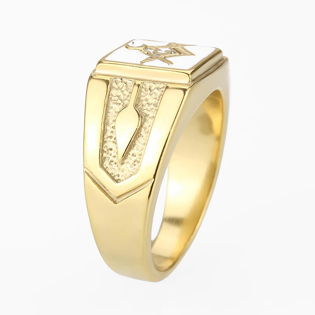 TK1159W - IP Gold(Ion Plating) Stainless Steel Ring with Top Grade Crystal  in Clear-4