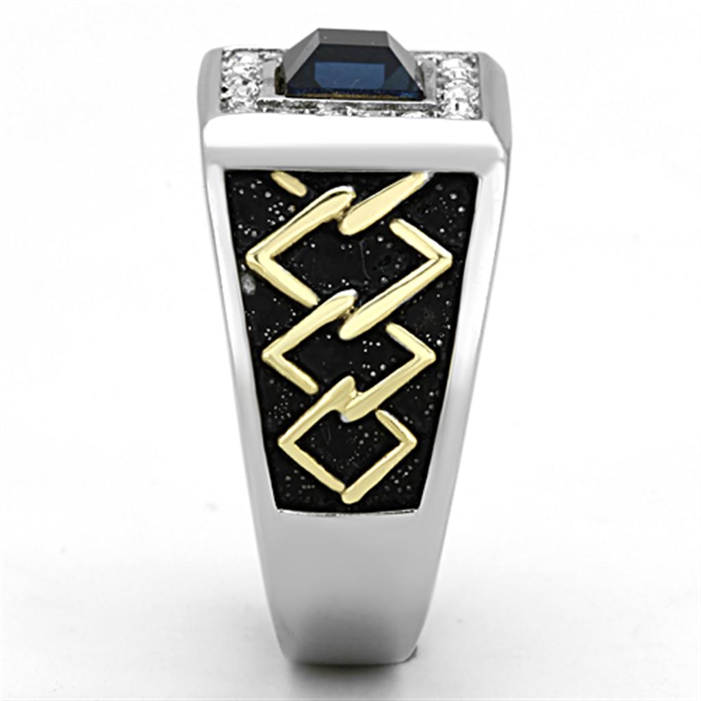 TK1180 - Two-Tone IP Gold (Ion Plating) Stainless Steel Ring with Top Grade Crystal  in Montana-3