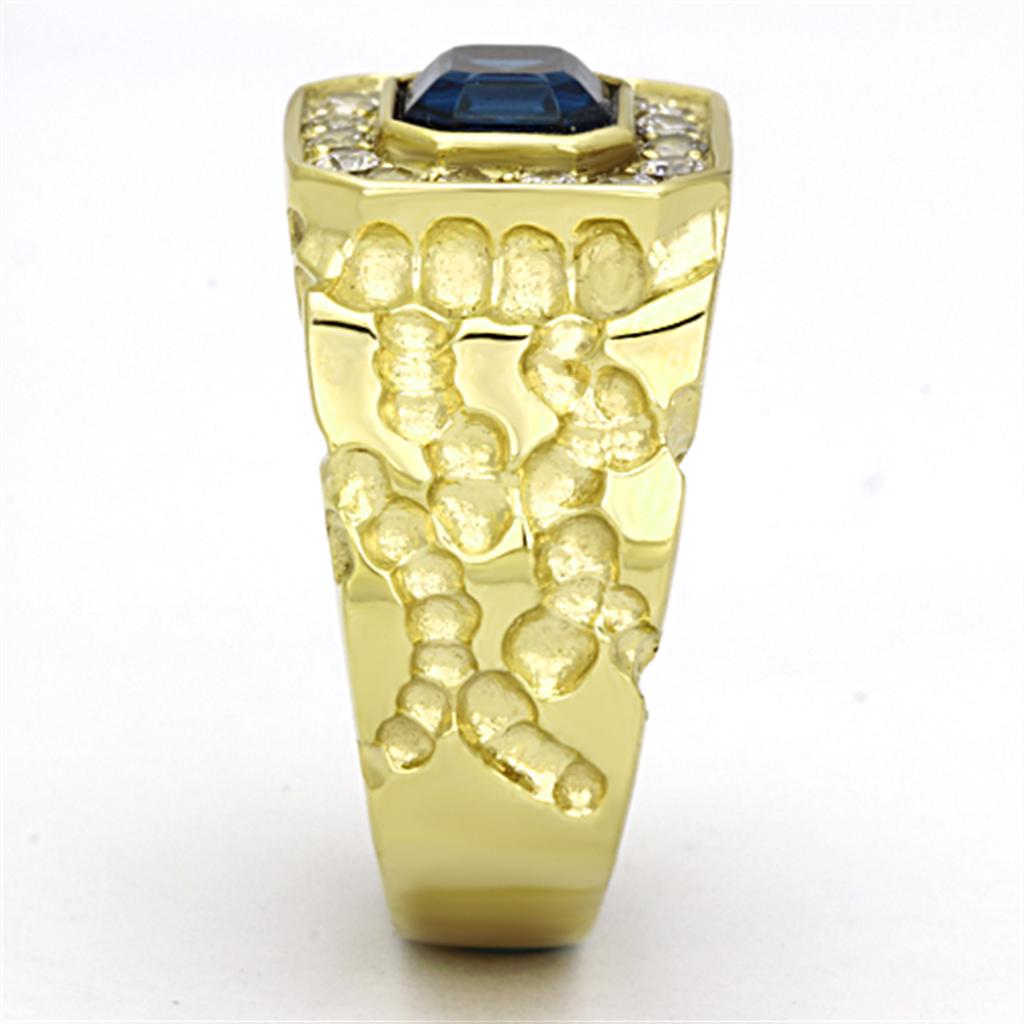 TK1192 - IP Gold(Ion Plating) Stainless Steel Ring with Top Grade Crystal  in Montana-3