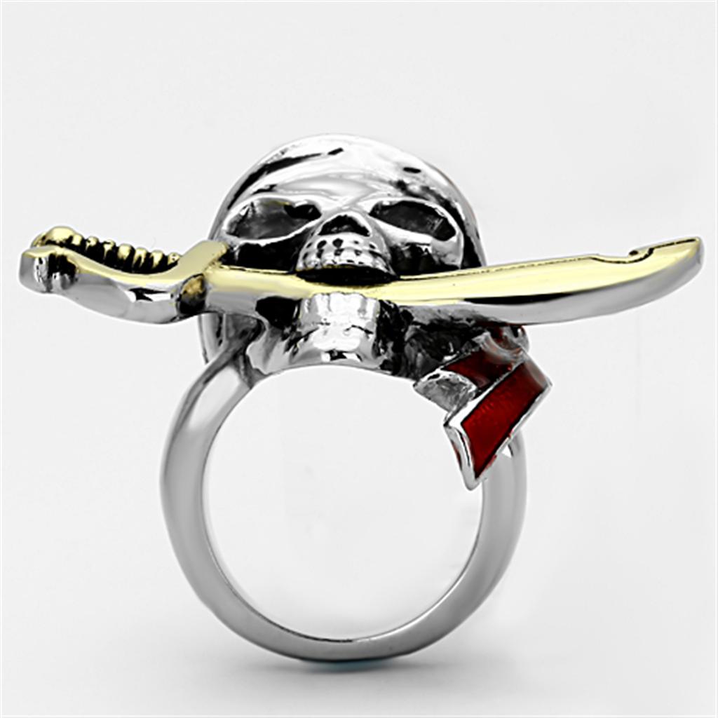 TK1205 - Two-Tone IP Gold (Ion Plating) Stainless Steel Ring with Epoxy  in Siam-2