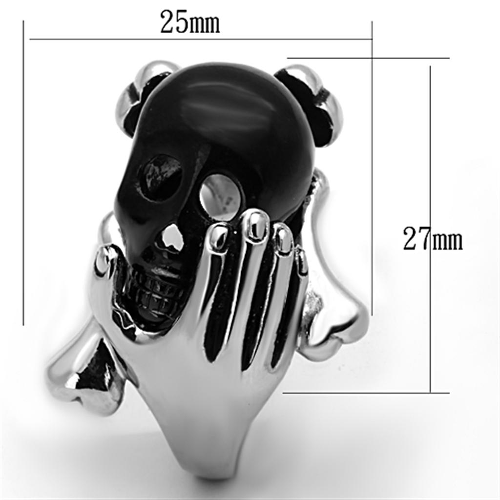 TK1206 - Two-Tone IP Black Stainless Steel Ring with Epoxy  in Jet-1