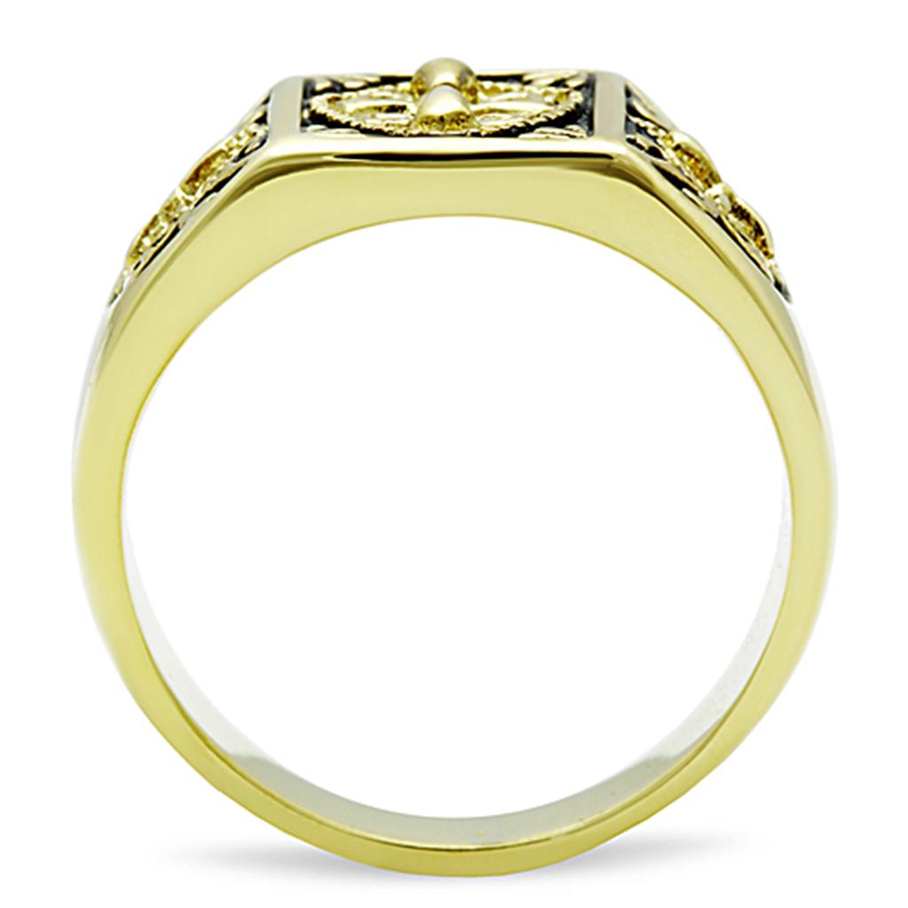 TK127G - IP Gold(Ion Plating) Stainless Steel Ring with Epoxy  in Jet-2
