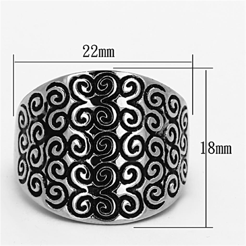 TK1329 - High polished (no plating) Stainless Steel Ring with No Stone-1