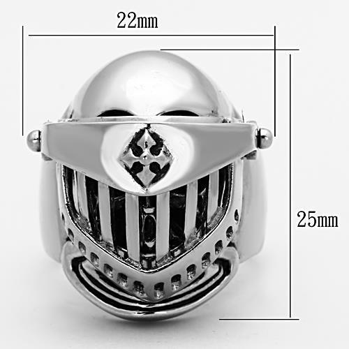 TK1348 - High polished (no plating) Stainless Steel Ring with No Stone-2