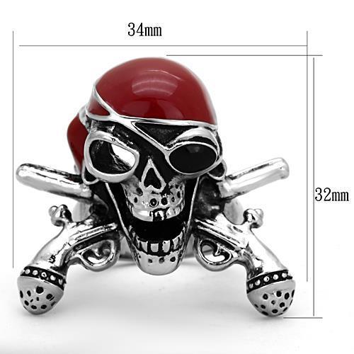 TK1374 - High polished (no plating) Stainless Steel Ring with Epoxy  in Siam-1