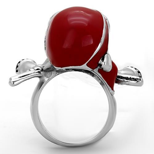 TK1374 - High polished (no plating) Stainless Steel Ring with Epoxy  in Siam-3