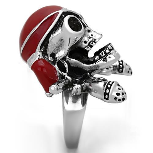 TK1374 - High polished (no plating) Stainless Steel Ring with Epoxy  in Siam-4