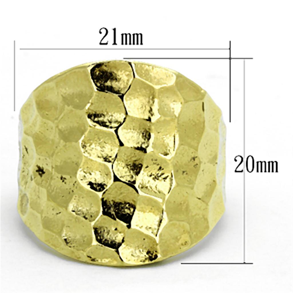 TK1383 - IP Gold(Ion Plating) Stainless Steel Ring with No Stone-1