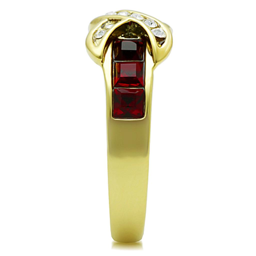 TK1388 - IP Gold(Ion Plating) Stainless Steel Ring with Top Grade Crystal  in Siam-3