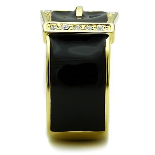 TK1396 - IP Gold(Ion Plating) Stainless Steel Ring with Top Grade Crystal  in Clear-3