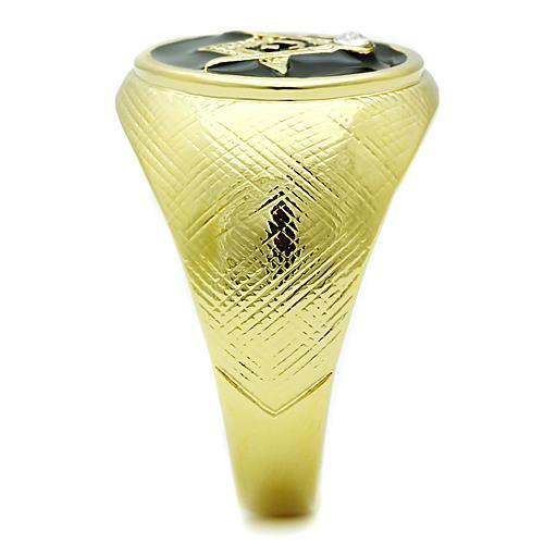 TK1403 - IP Gold(Ion Plating) Stainless Steel Ring with Top Grade Crystal  in Clear-3