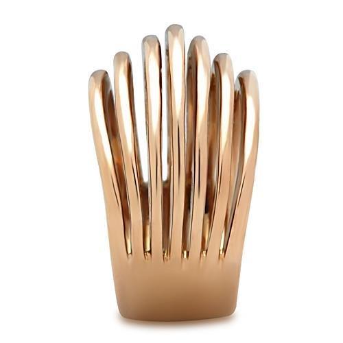 TK1414 - IP Rose Gold(Ion Plating) Stainless Steel Ring with No Stone-3