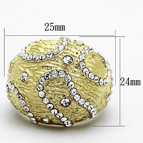 TK1419 - IP Gold(Ion Plating) Stainless Steel Ring with Top Grade Crystal  in Clear-1