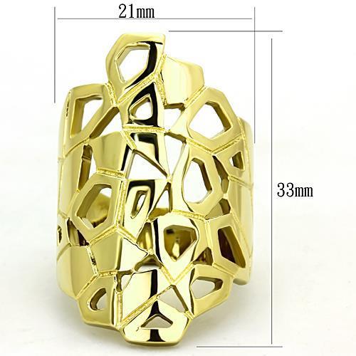 TK1446 - IP Gold(Ion Plating) Stainless Steel Ring with No Stone-1