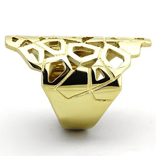 TK1446 - IP Gold(Ion Plating) Stainless Steel Ring with No Stone-3