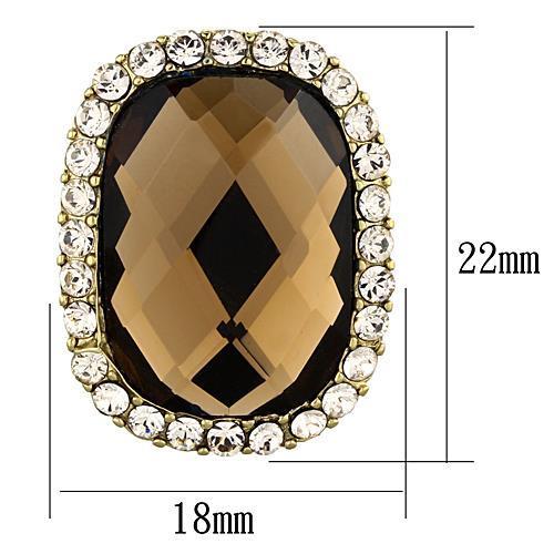TK1457 - IP Gold(Ion Plating) Stainless Steel Earrings with Synthetic Synthetic Glass in Smoked Quartz-1
