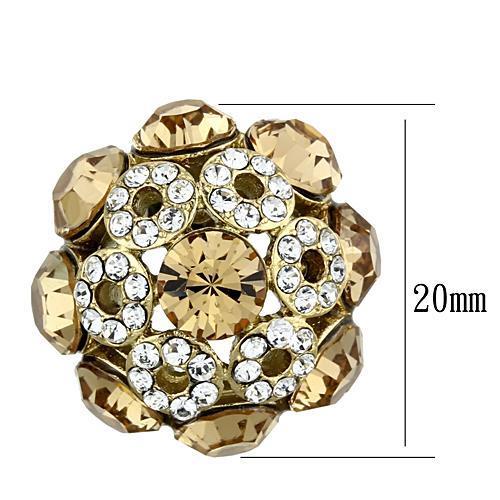 TK1458 - IP Gold(Ion Plating) Stainless Steel Earrings with Top Grade Crystal  in Citrine Yellow-1