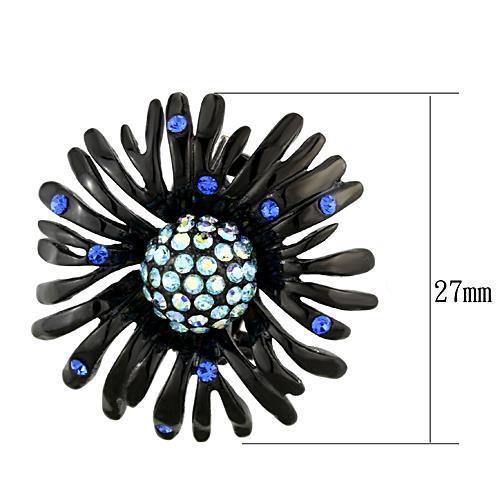 TK1476 - IP Black(Ion Plating) Stainless Steel Earrings with Top Grade Crystal  in Multi Color-1