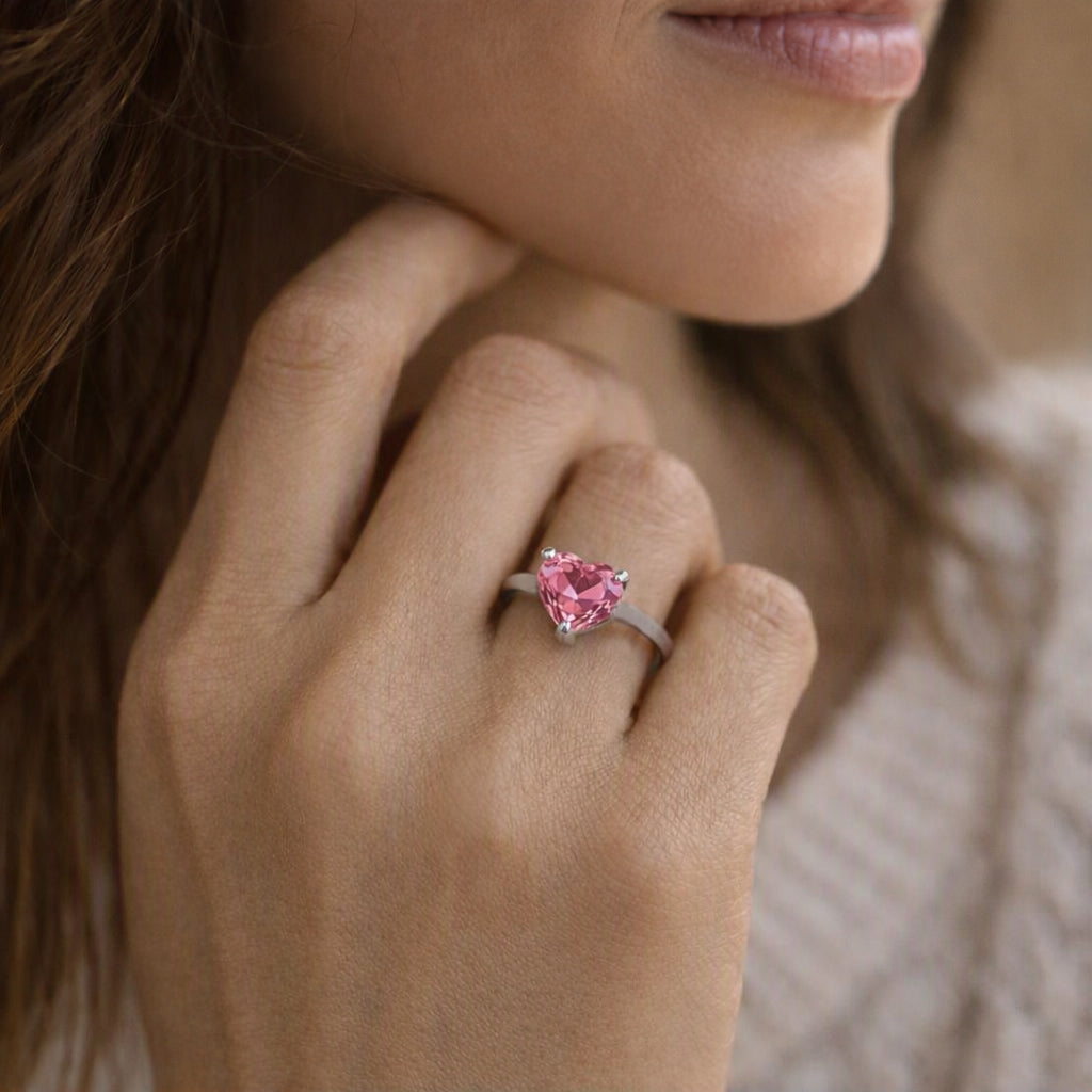 TK1513 - High polished (no plating) Stainless Steel Ring with AAA Grade CZ  in Rose-4