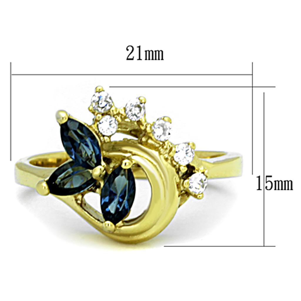 TK1571 - IP Gold(Ion Plating) Stainless Steel Ring with Top Grade Crystal  in Montana-1