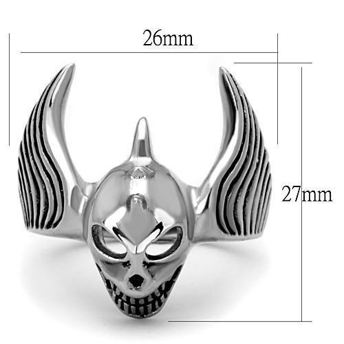 TK1599 - High polished (no plating) Stainless Steel Ring with Epoxy  in Jet-1