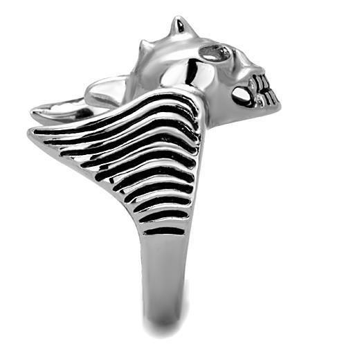 TK1599 - High polished (no plating) Stainless Steel Ring with Epoxy  in Jet-3