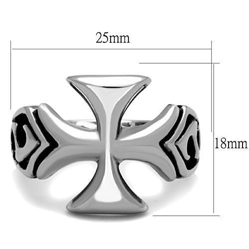 TK1602 - High polished (no plating) Stainless Steel Ring with Epoxy  in Jet-1