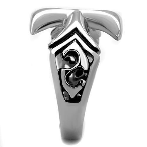 TK1602 - High polished (no plating) Stainless Steel Ring with Epoxy  in Jet-3