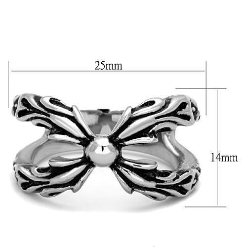 TK1605 - High polished (no plating) Stainless Steel Ring with Epoxy  in Jet-1