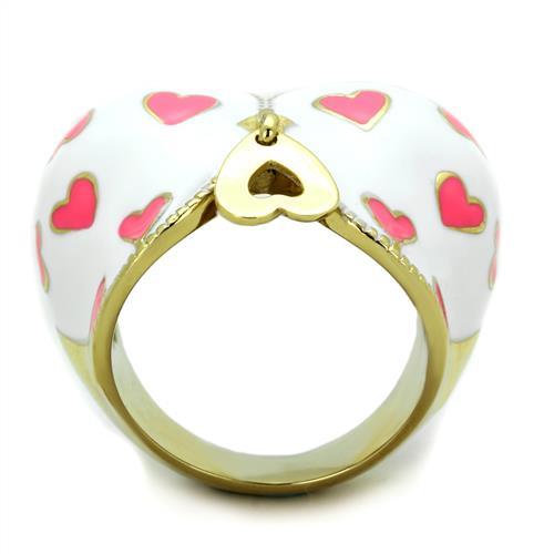 TK1622 - IP Gold(Ion Plating) Stainless Steel Ring with Epoxy  in Multi Color-2