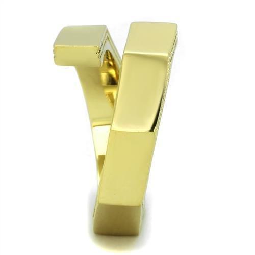 TK1629 - IP Gold(Ion Plating) Stainless Steel Ring with No Stone-3