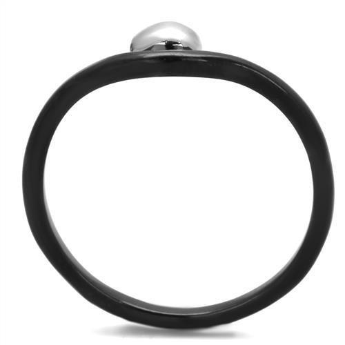 TK1645 - Two-Tone IP Black Stainless Steel Ring with No Stone-2