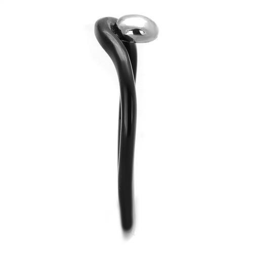 TK1645 - Two-Tone IP Black Stainless Steel Ring with No Stone-3