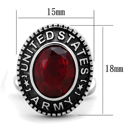 TK1649 - High polished (no plating) Stainless Steel Cufflink with Synthetic Synthetic Glass in Siam-1